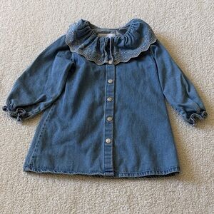 Zara Blue Denim Kids Casual Dress